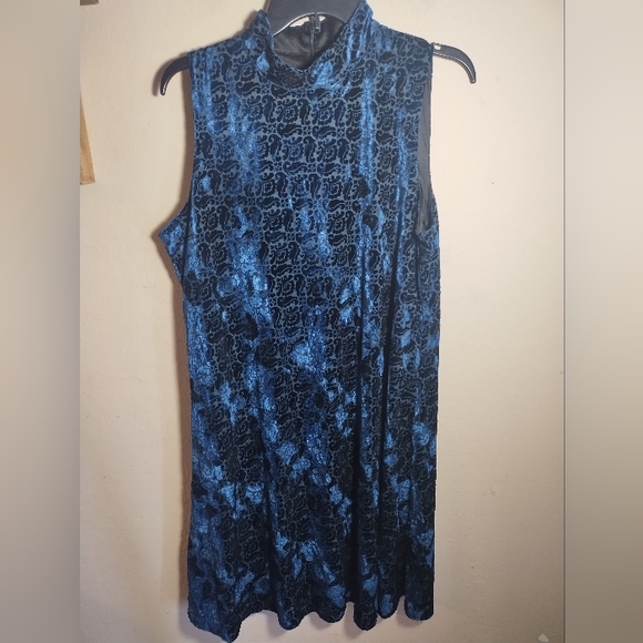 Chicos Dress Velvet Burnout Design Stretch Boho Artsy - Picture 1 of 16